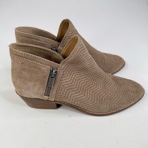 Lucky Brand Tan Suede Ankle Booties Size 10